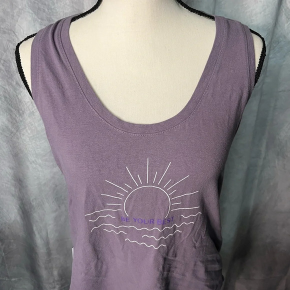 Beachbody Be Your Best Sun & Waves Purple Racerback Tank - size medium - Picture 2 of 9
